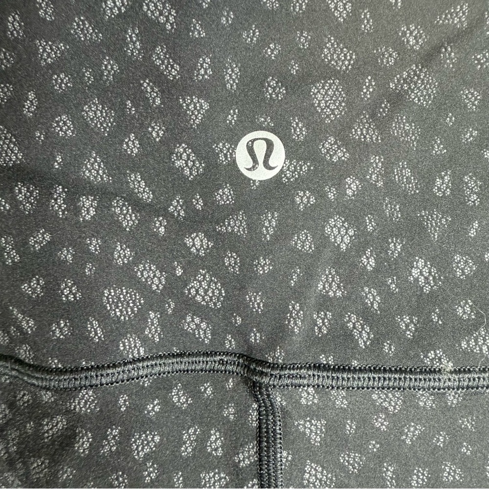 Lululemon Wunder Under Hi-Rise Nulux Leggings Overlace Black Grey Size 8 - Picture 6 of 14